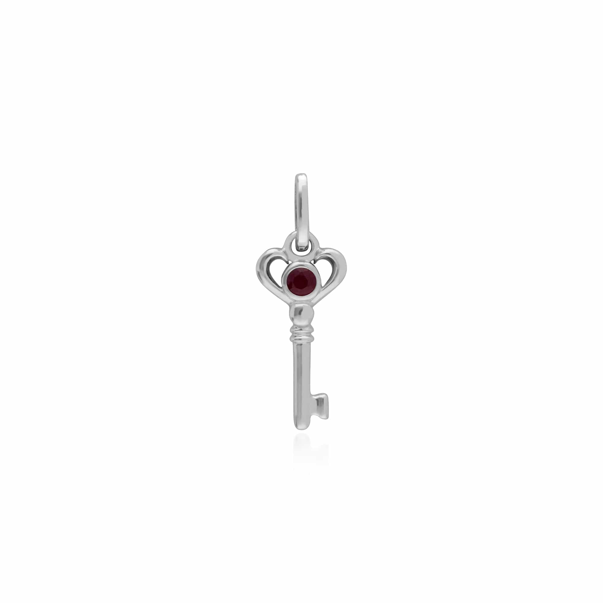 270P026402925-270P027001925 Classic Heart Lock Pendant & Ruby Key Charm in 925 Sterling Silver 2