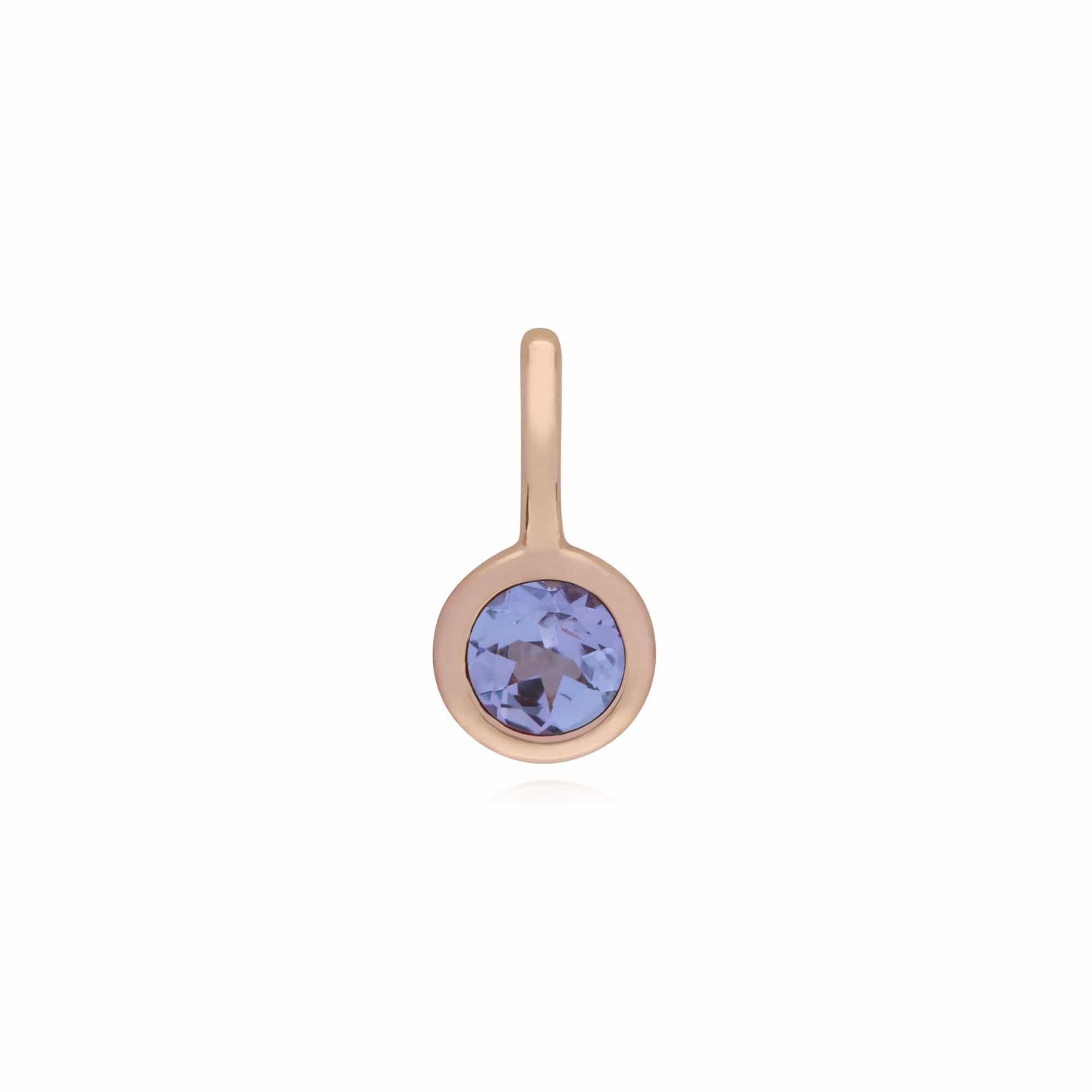270P027306925-270P026501925 Classic Swirl Heart Lock Pendant & Tanzanite Charm in Rose Gold Plated 925 Sterling Silver 2