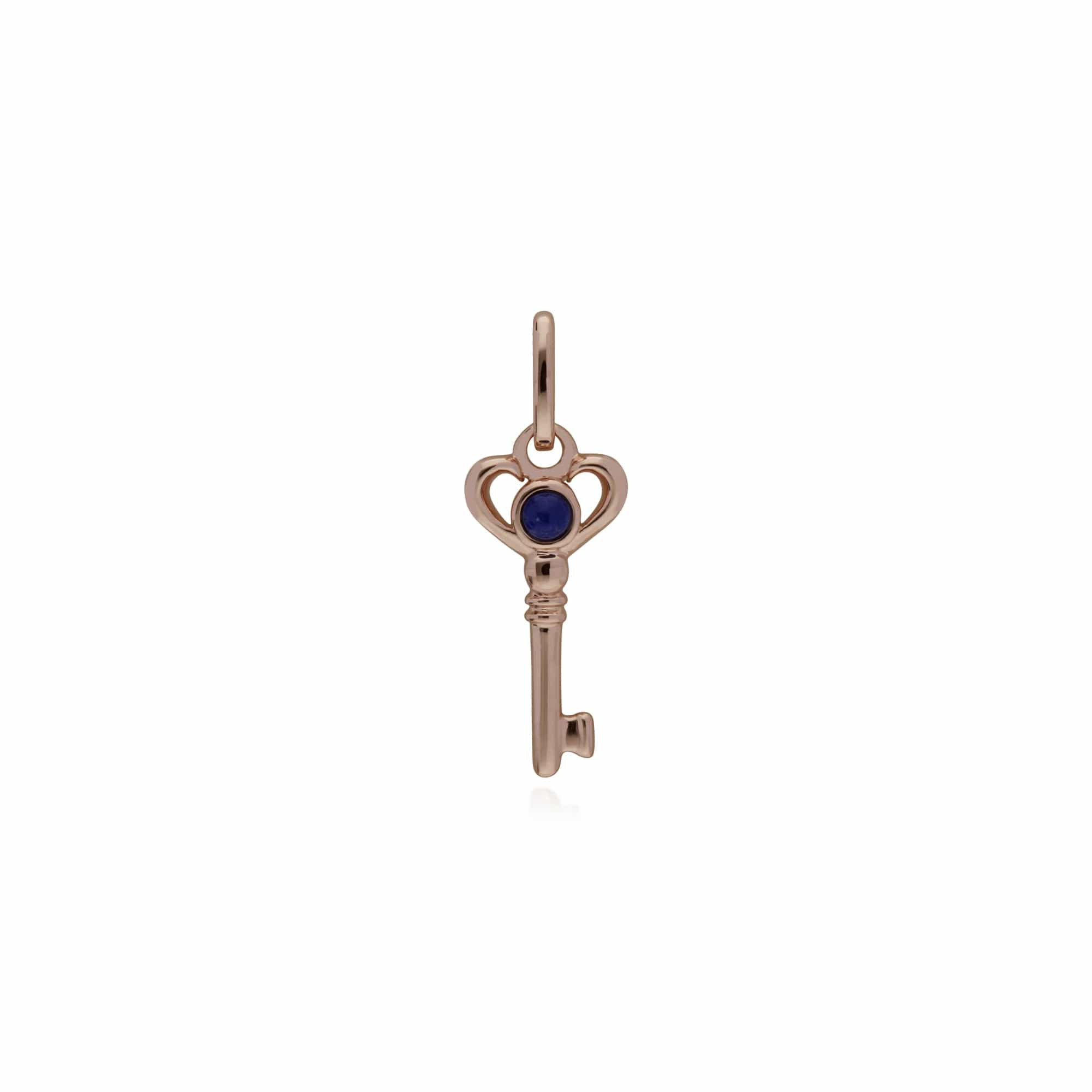 270P027401925 Gemondo Rose Gold Plated Sterling Silver Lapis Lazuli Small Key Charm 1