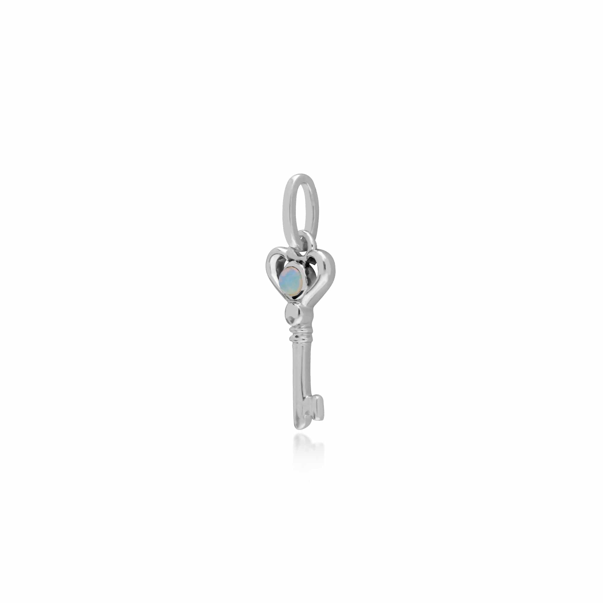Gemondo Sterling Silver Opal Small Key Charm - Gemondo
