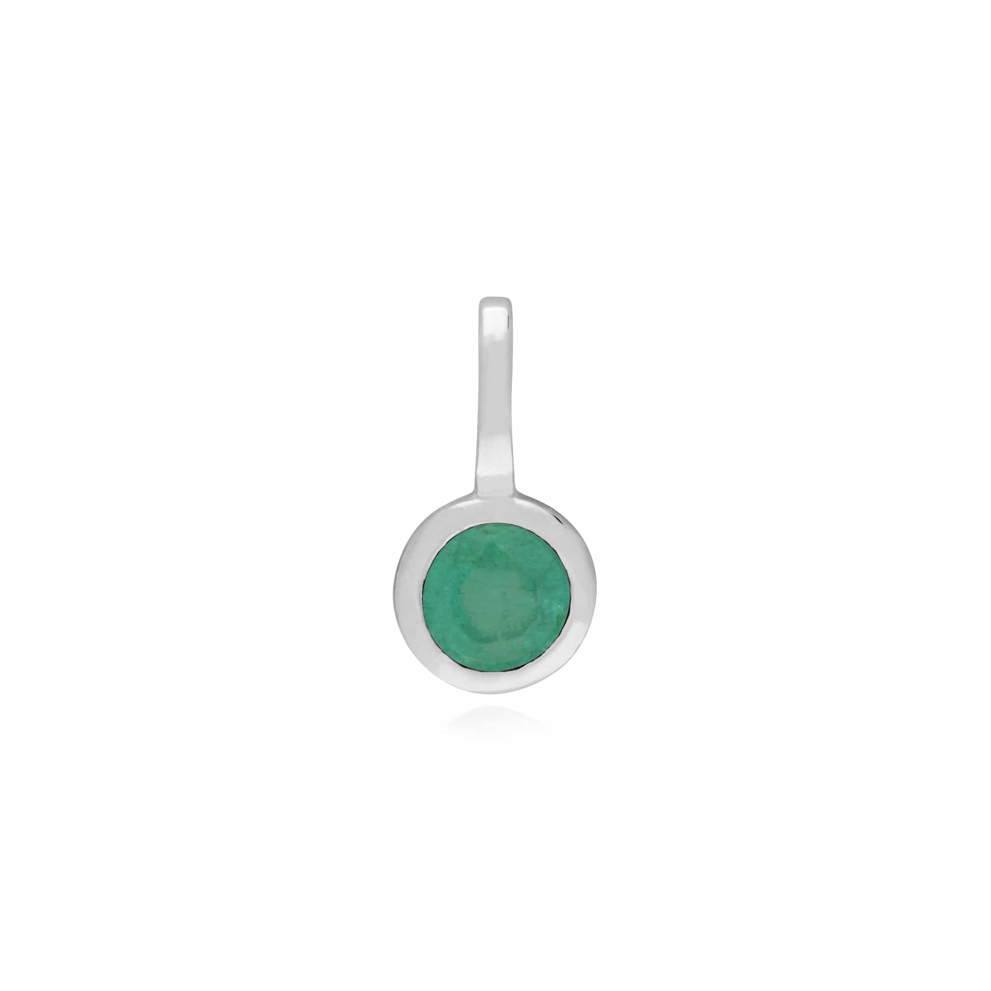 270P027602925 Gemondo Sterling Silver Single Stone Emerald Charm 1