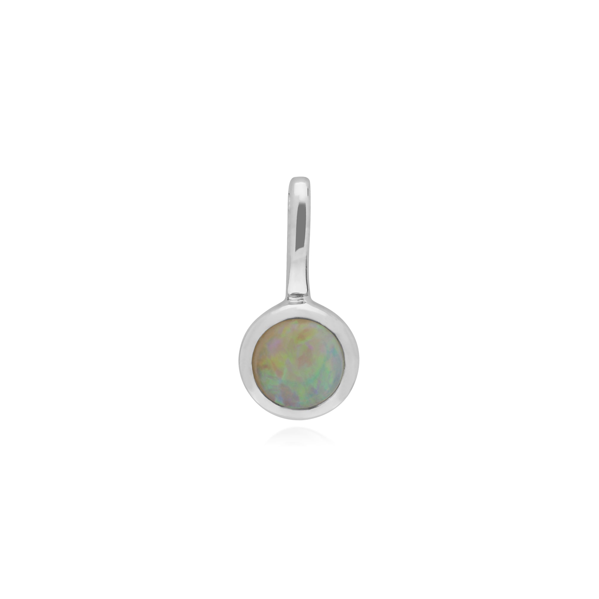 270P028402925 Gemondo Sterling Silver Single Stone Opal Charm 1