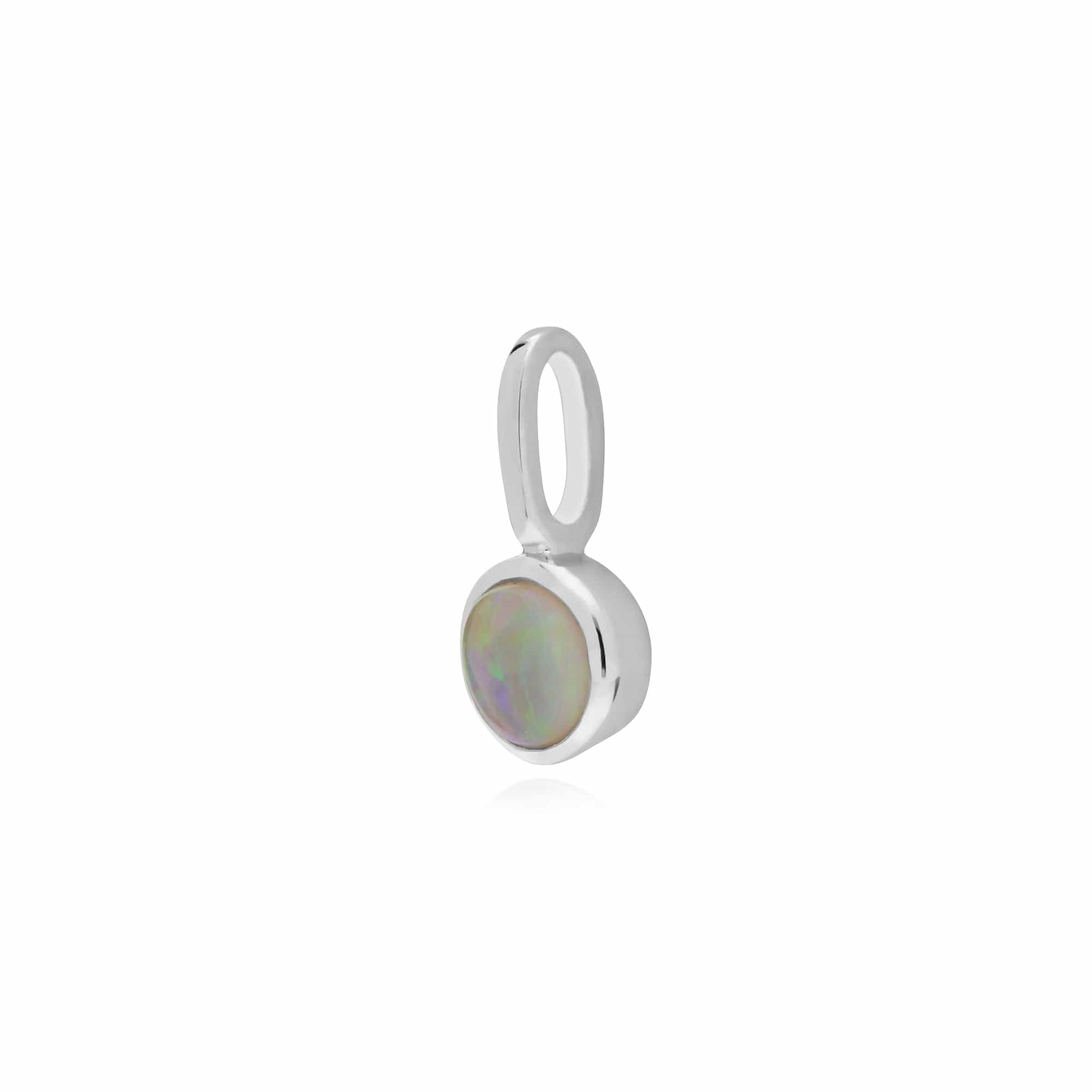 270P028402925 Gemondo Sterling Silver Single Stone Opal Charm 2