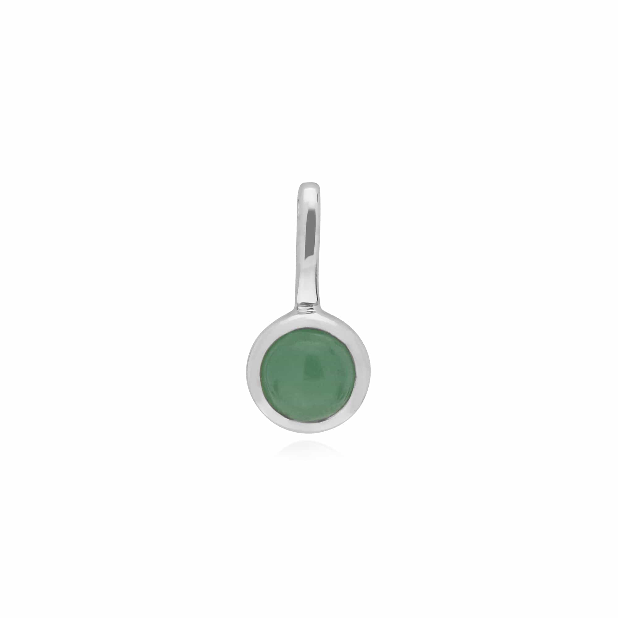 270P028403925 Classic Round Jade Charm in 925 Sterling Silver 1