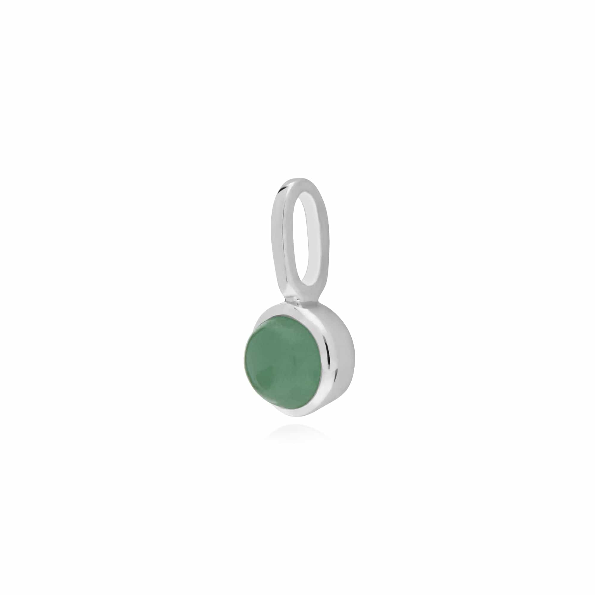270P028403925 Classic Round Jade Charm in 925 Sterling Silver 2