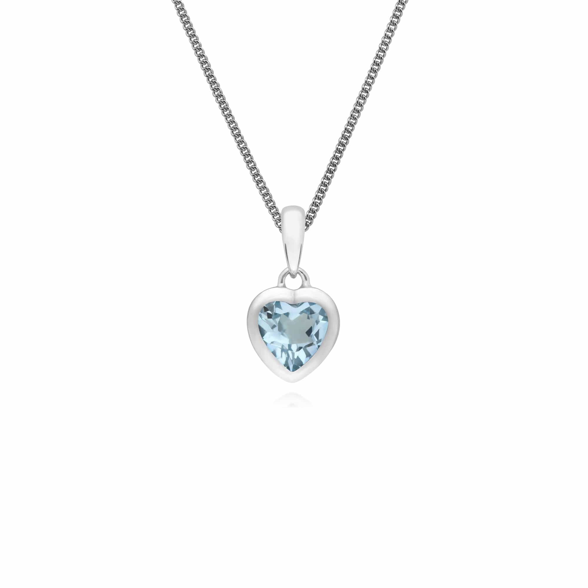 270P028702925 Essential Heart Shaped Blue Topaz Pendant in 925 Sterling Silver 1