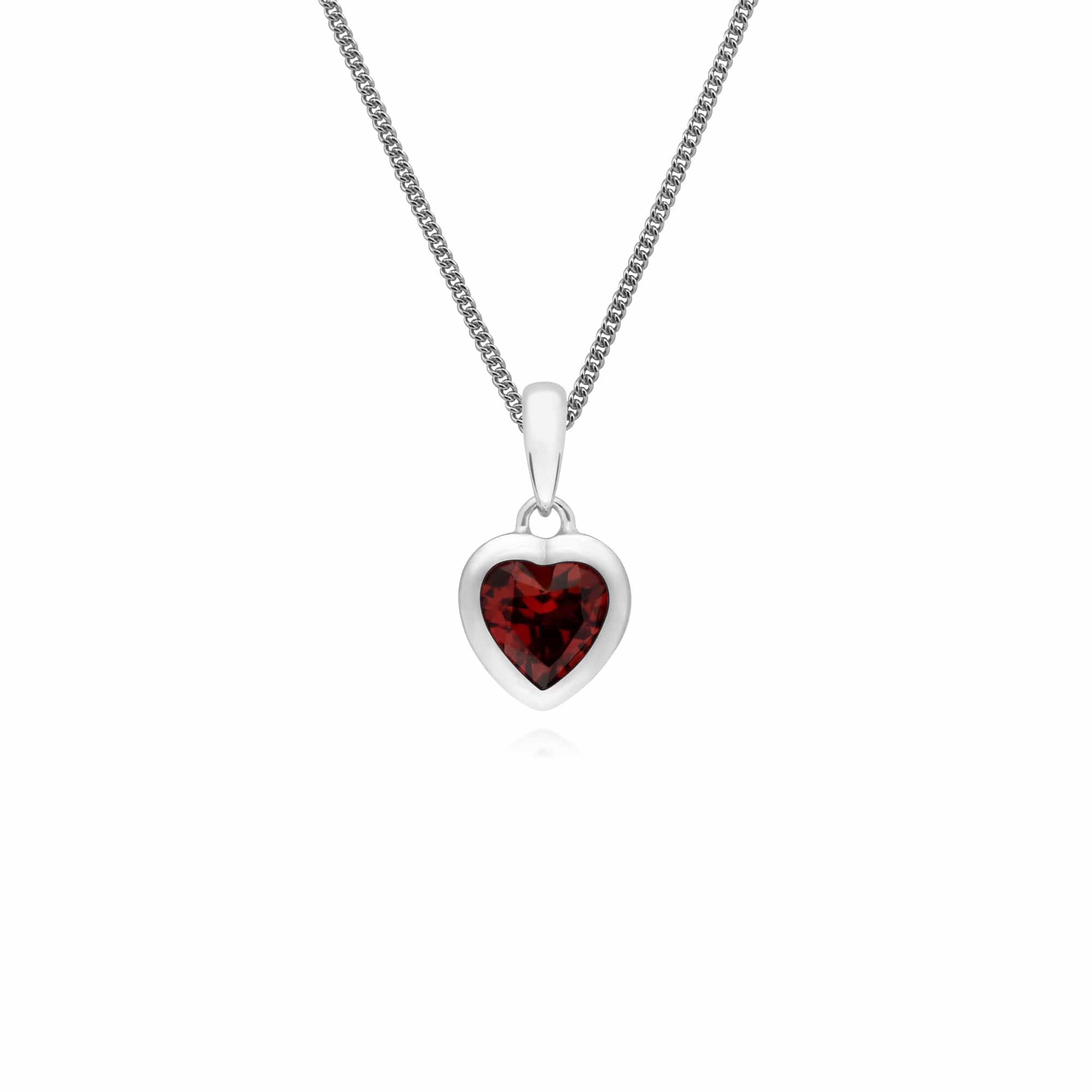 270E026203925-270P028703925 Classic Heart Garnet Drop Earrings & Pendant Set in 925 Sterling Silver 3