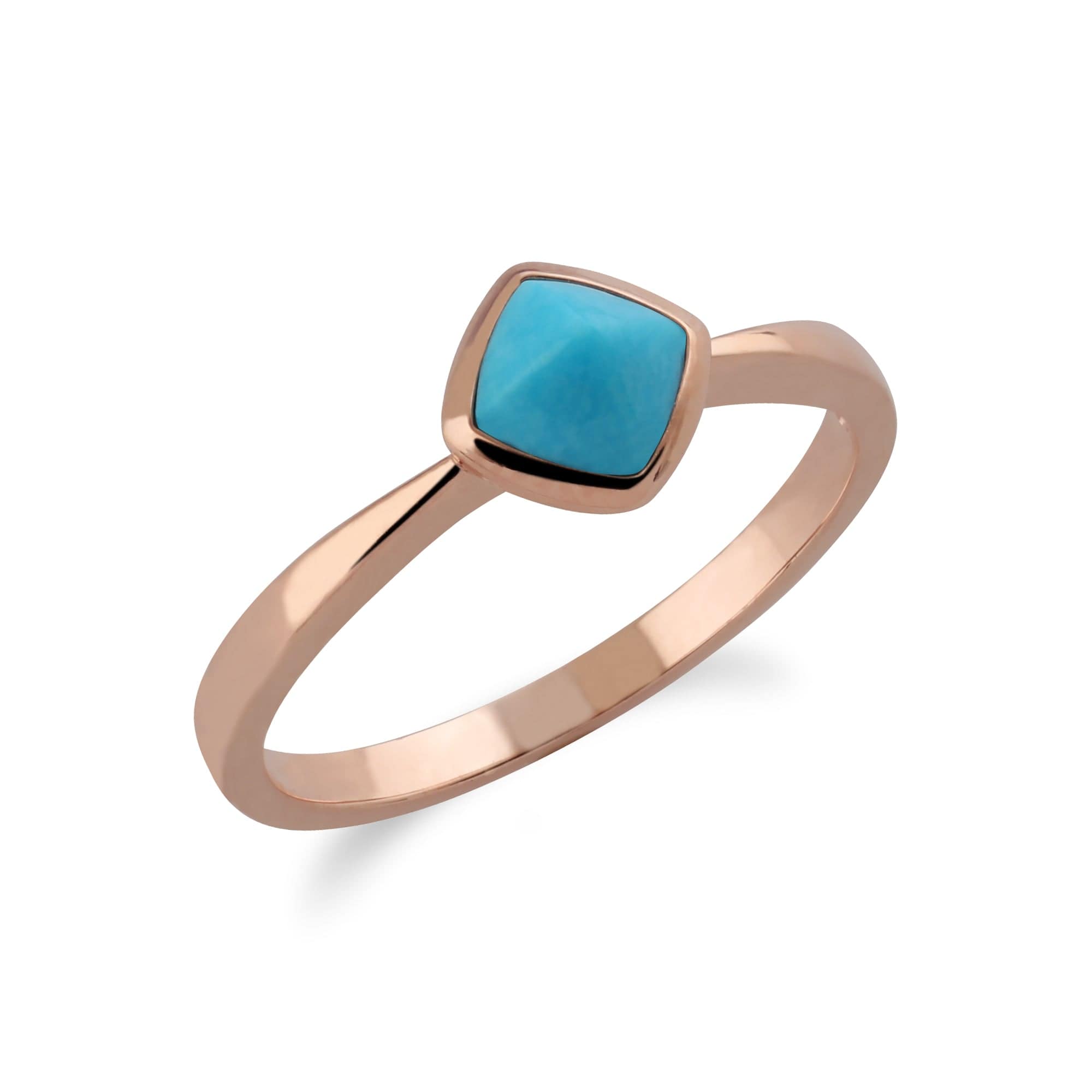 270R053601925 Gemondo Rose Gold Plated Sterling Silver Cushion Turquoise Ring 2