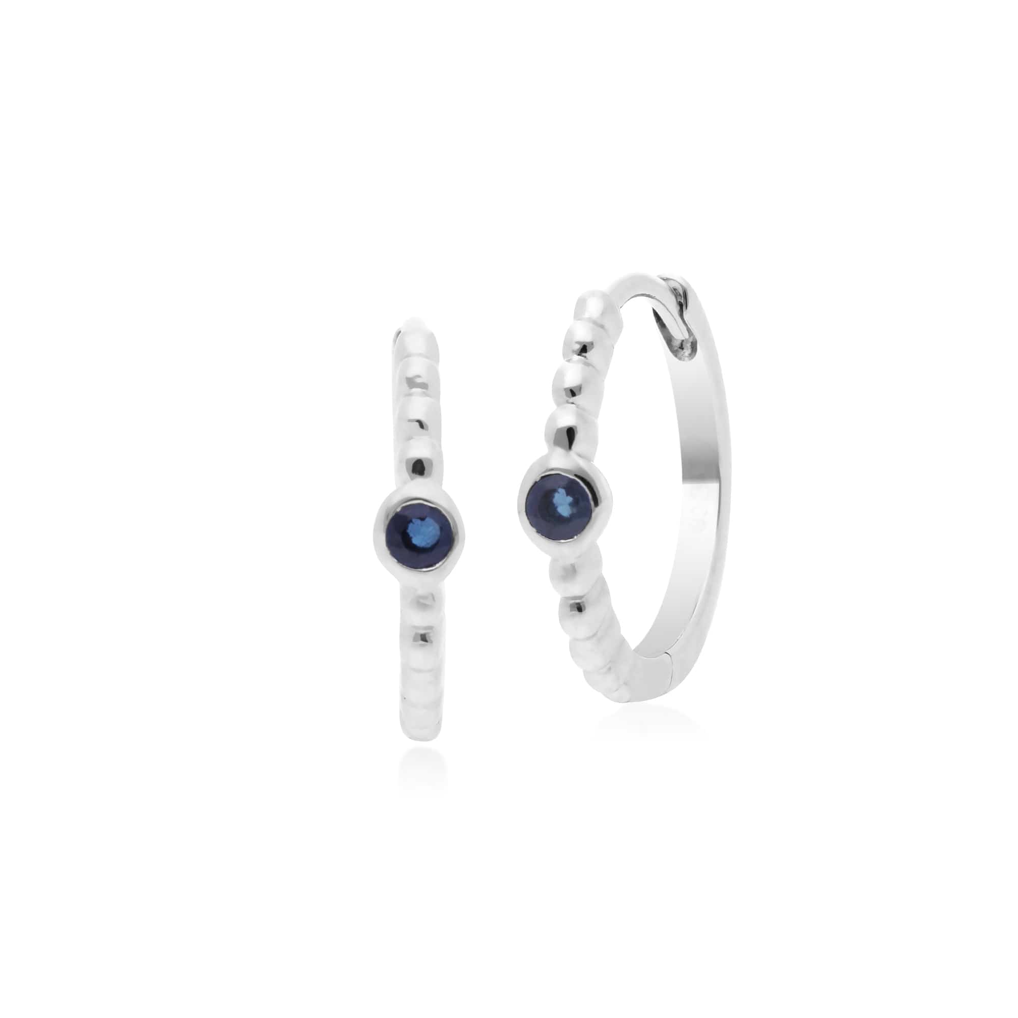 271E018602925-271R019102925 Essential Round Sapphire Hoop Earrings & Ring Set in 925 Sterling Silver 2