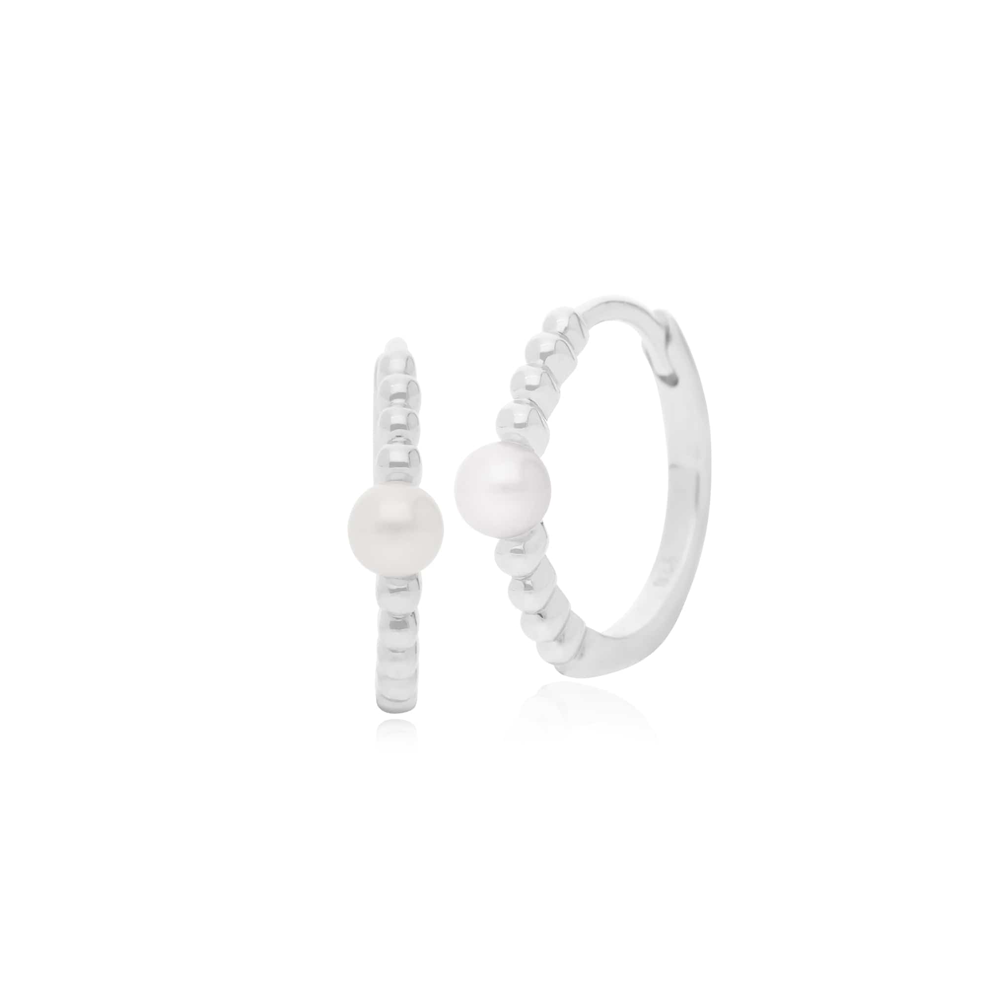 271E018901925-271R019801925 Essential Round Pearl Hoop Earrings & Ring Set in 925 Sterling Silver 2