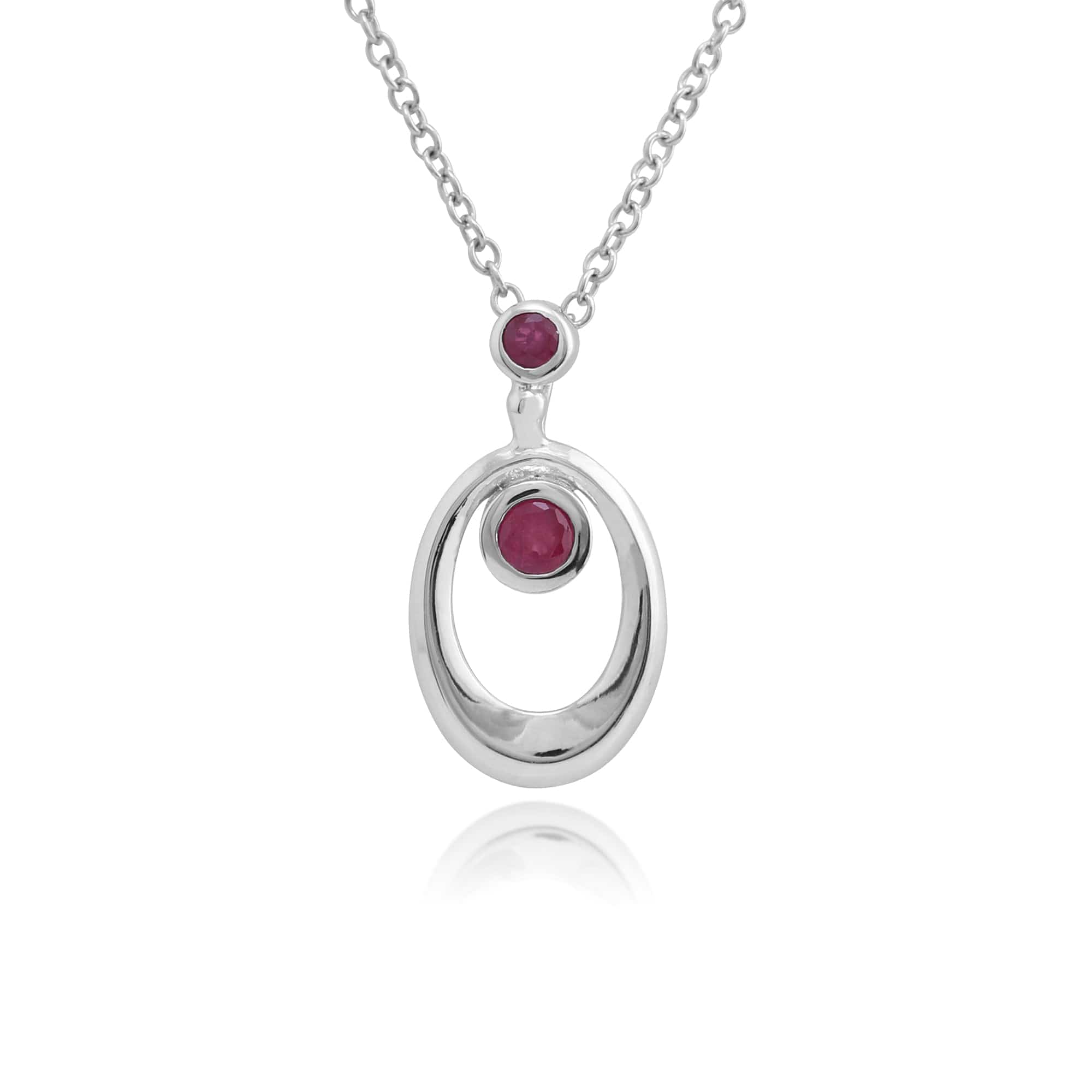 Sterling Silver Ruby Pendant Necklace Image 1