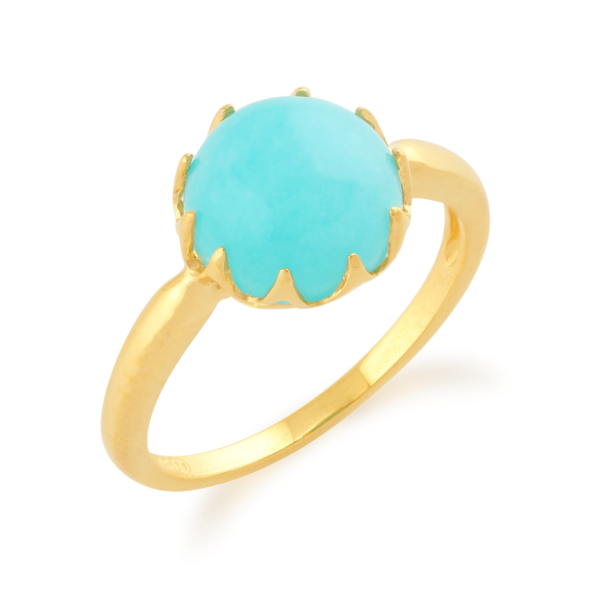 271R016702925 Amazonite 'Calo' Pastel Ring in 9ct Yellow Gold Plated Sterling Silver 2