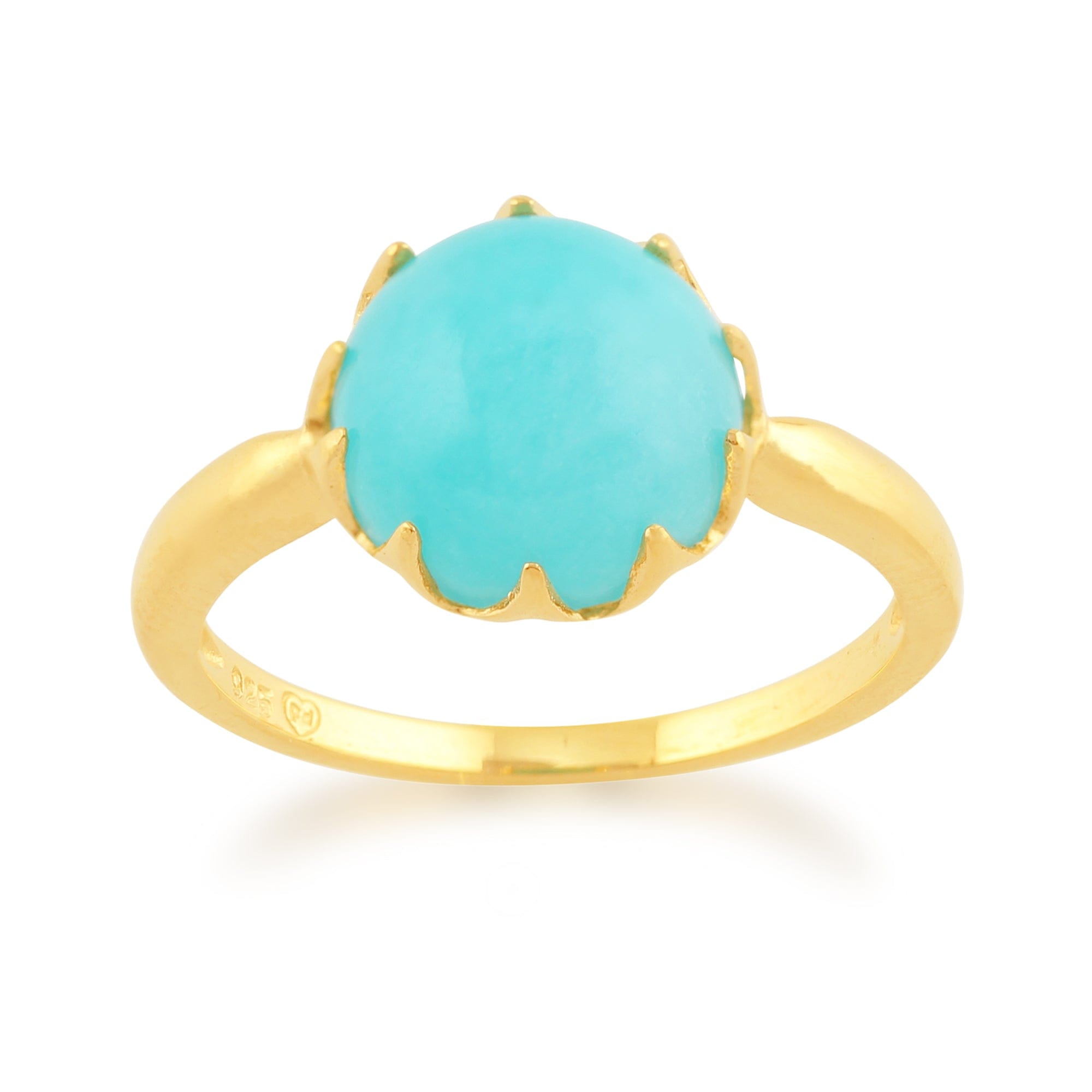 Amazonite 'Calo' Pastel Ring in 9ct Yellow Gold Plated Sterling Silver  Image 1