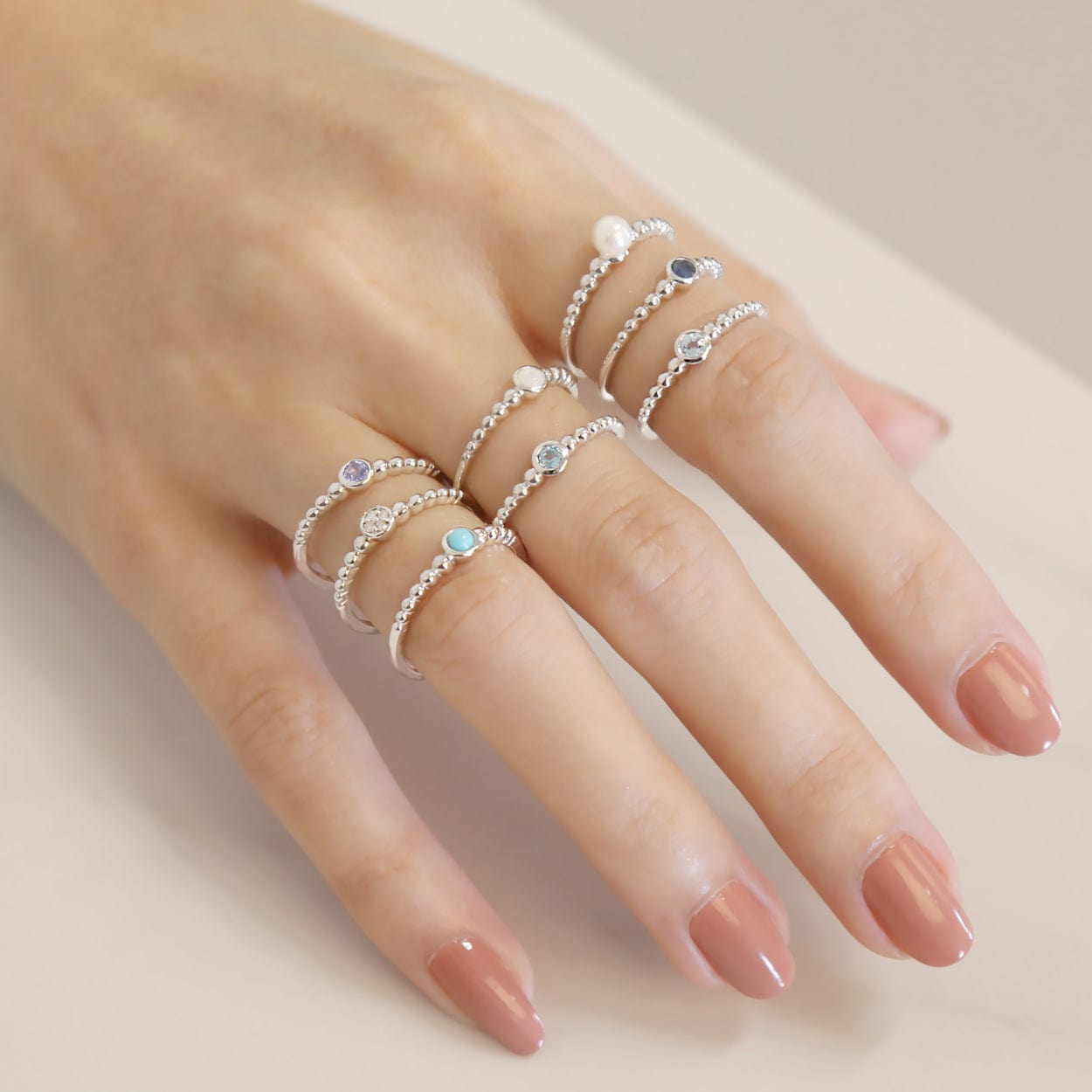 Essential Round Bezel Stack Rings