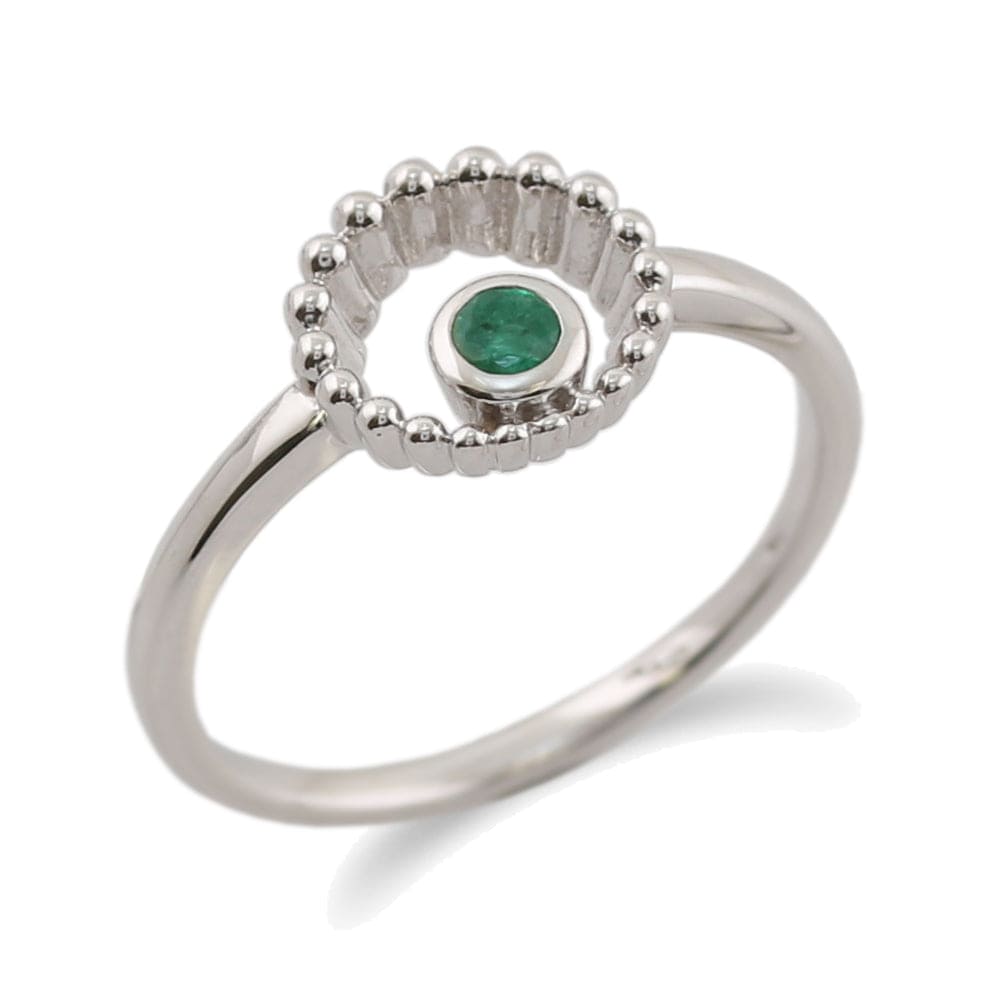 Gemondo 925 Sterling Silver 0.11ct Emerald Ring Image 1