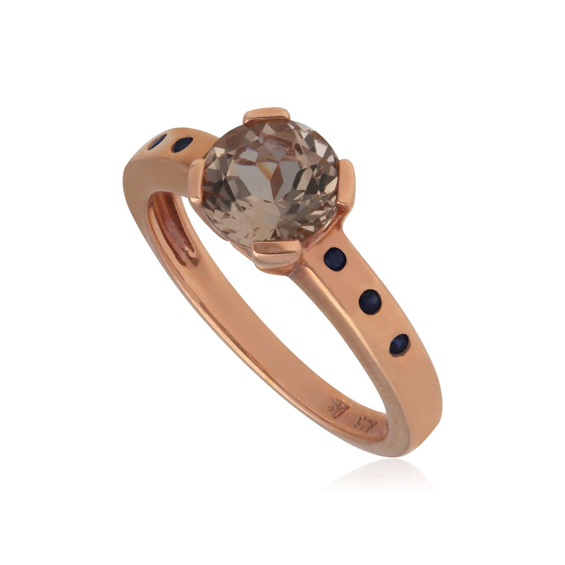 T0552R90W717 Kosmos Morganite Cocktail Ring in Rose Gold Plated Sterling Silver 1