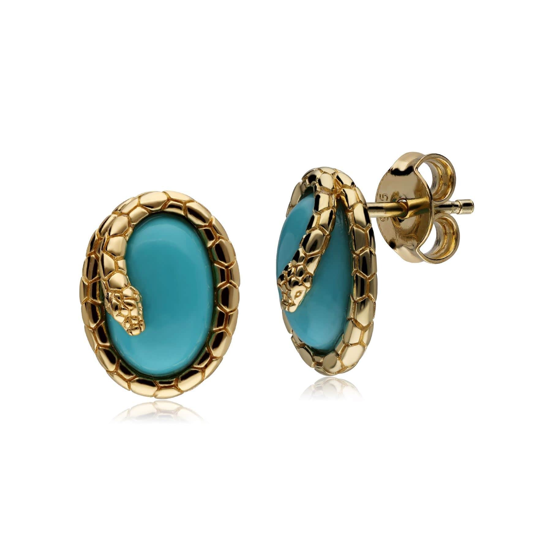 ECFEW™ Turquoise Winding Snake Stud Earrings