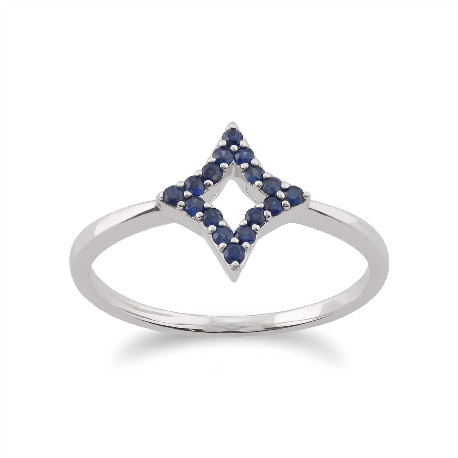Gemondo 925 Sterling Silver Sapphire Star Ring