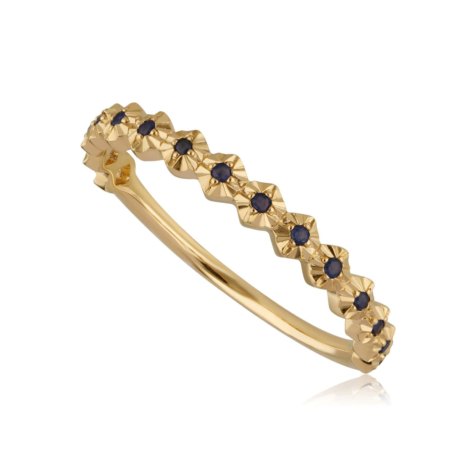 133R95490118 18ct Yellow Gold 0.09ct Sapphire Band Ring 1