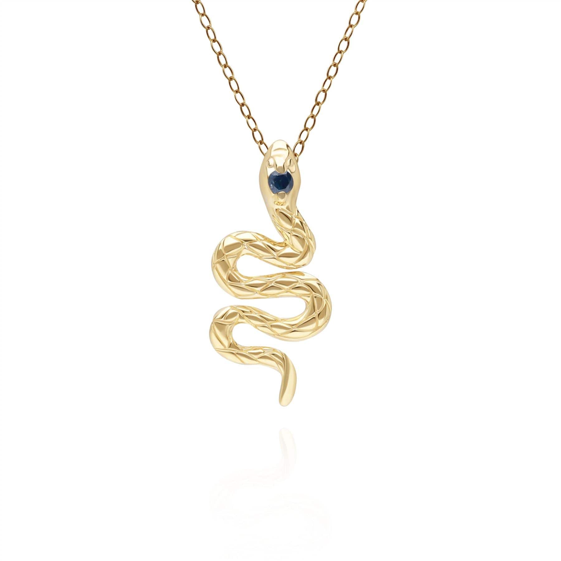 ECFEW™ Sapphire Snake Wrap Pendant in 9ct Yellow Gold - Gemondo