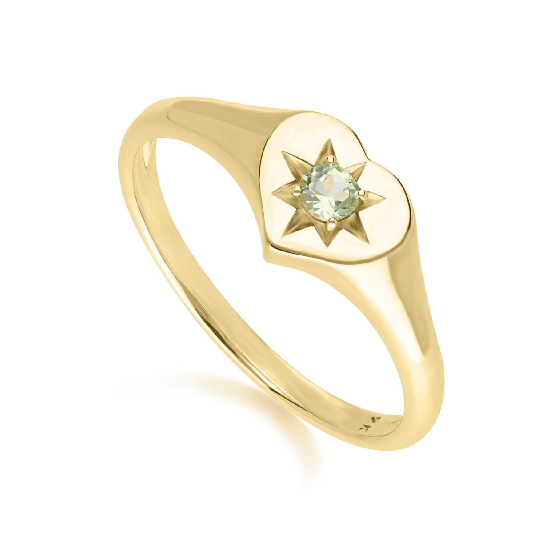 ECFEW™ 'The Liberator' Peridot Heart Ring in 9ct Yellow Gold - Gemondo
