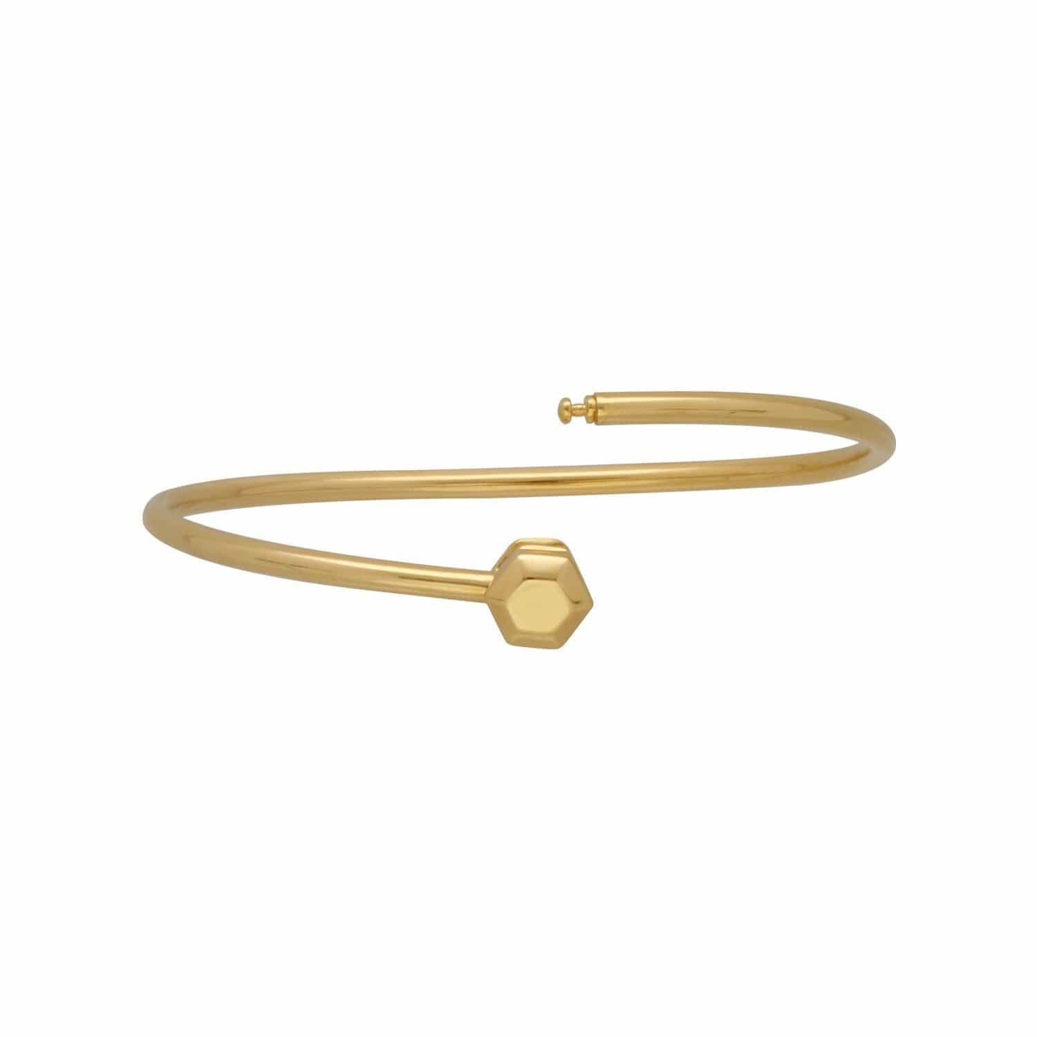 HS Achievement Bangle in gold plated sterling silver size medium