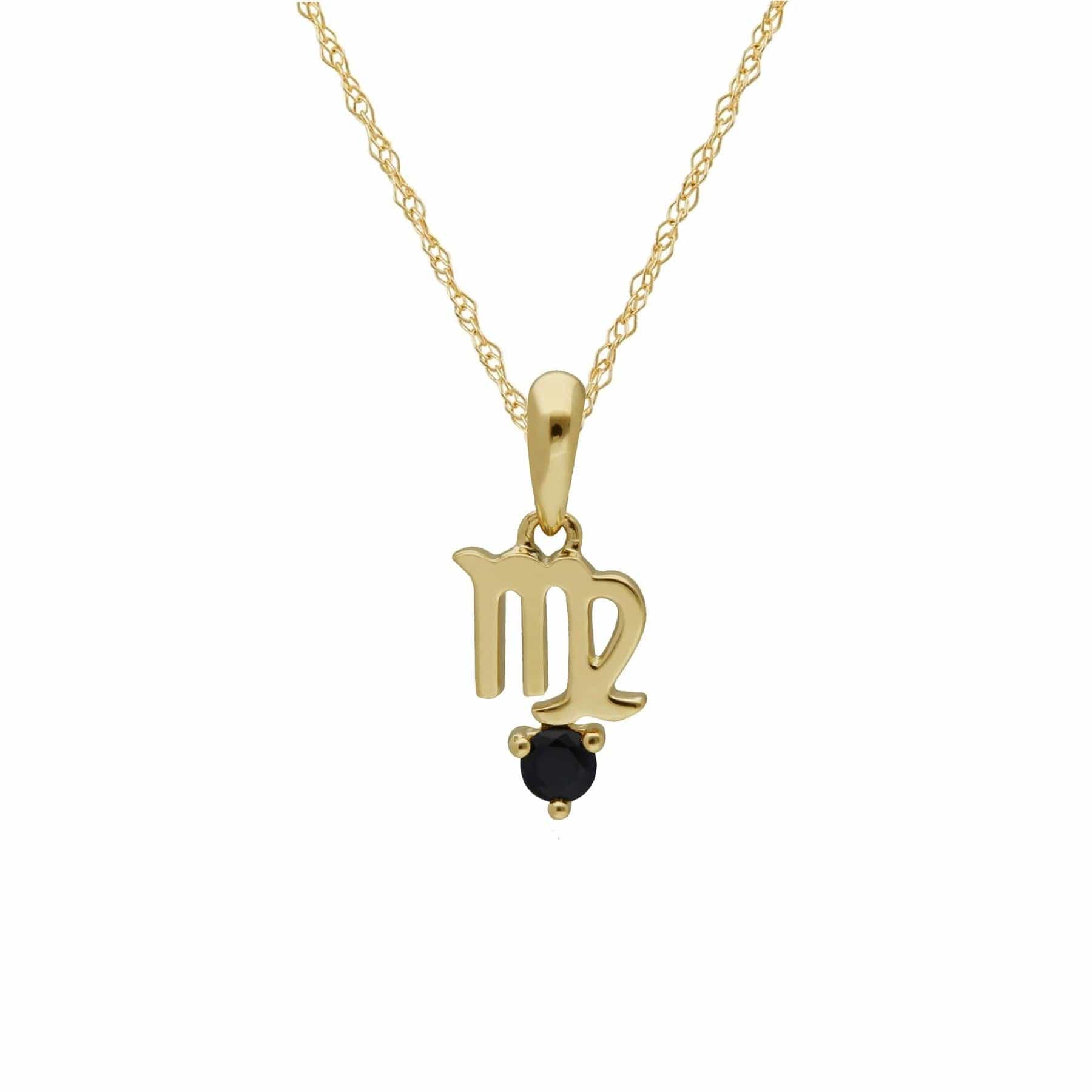 Sapphire Virgo Zodiac Necklace in 9ct Yellow Gold