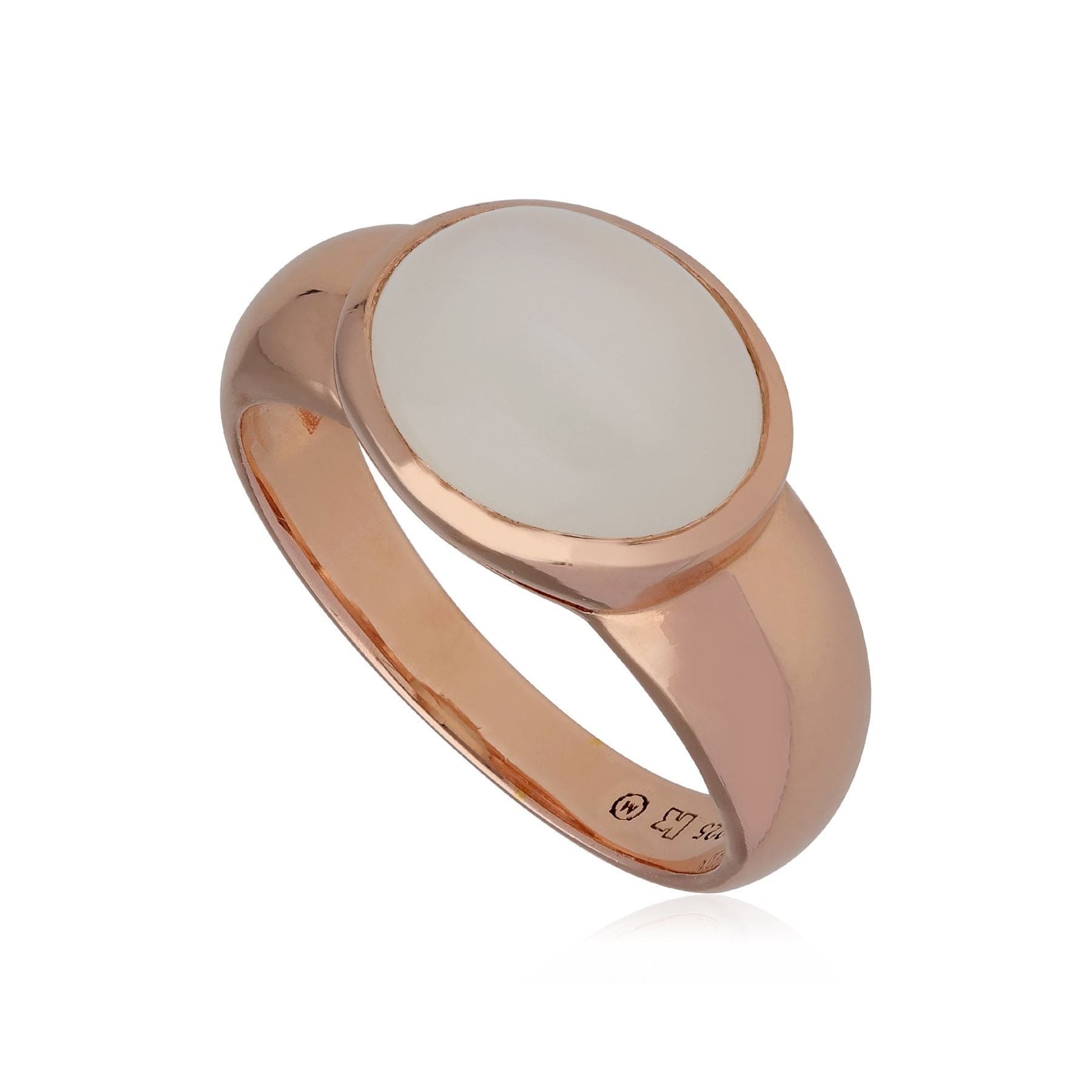 Kosmos Moonstone Cocktail Ring in Rose Gold Plated Sterling Silver - Gemondo