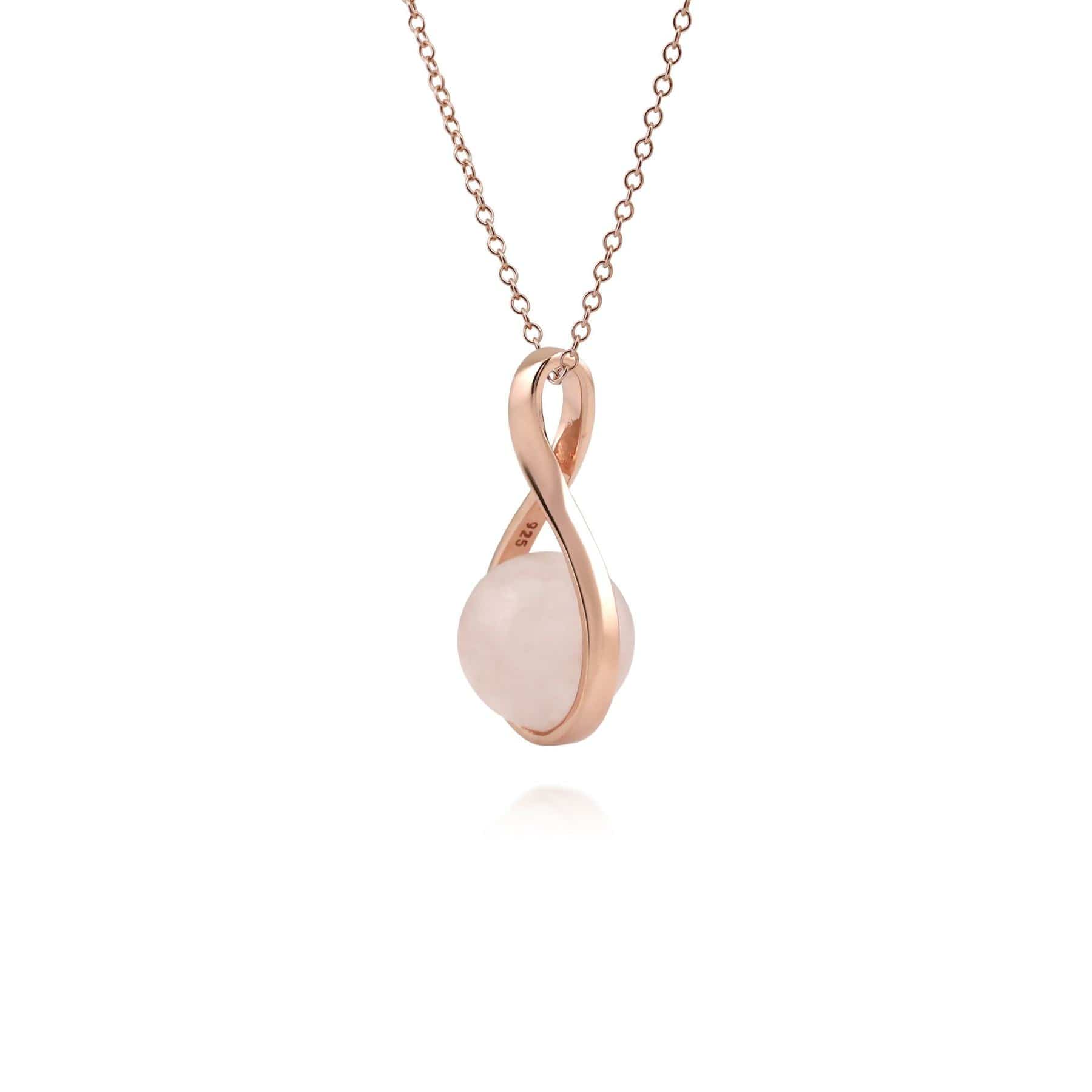 T0836P9037 Kosmos Rose Quartz Ball Shaped Pendant in Rose Gold Plated Sterling Silver 2