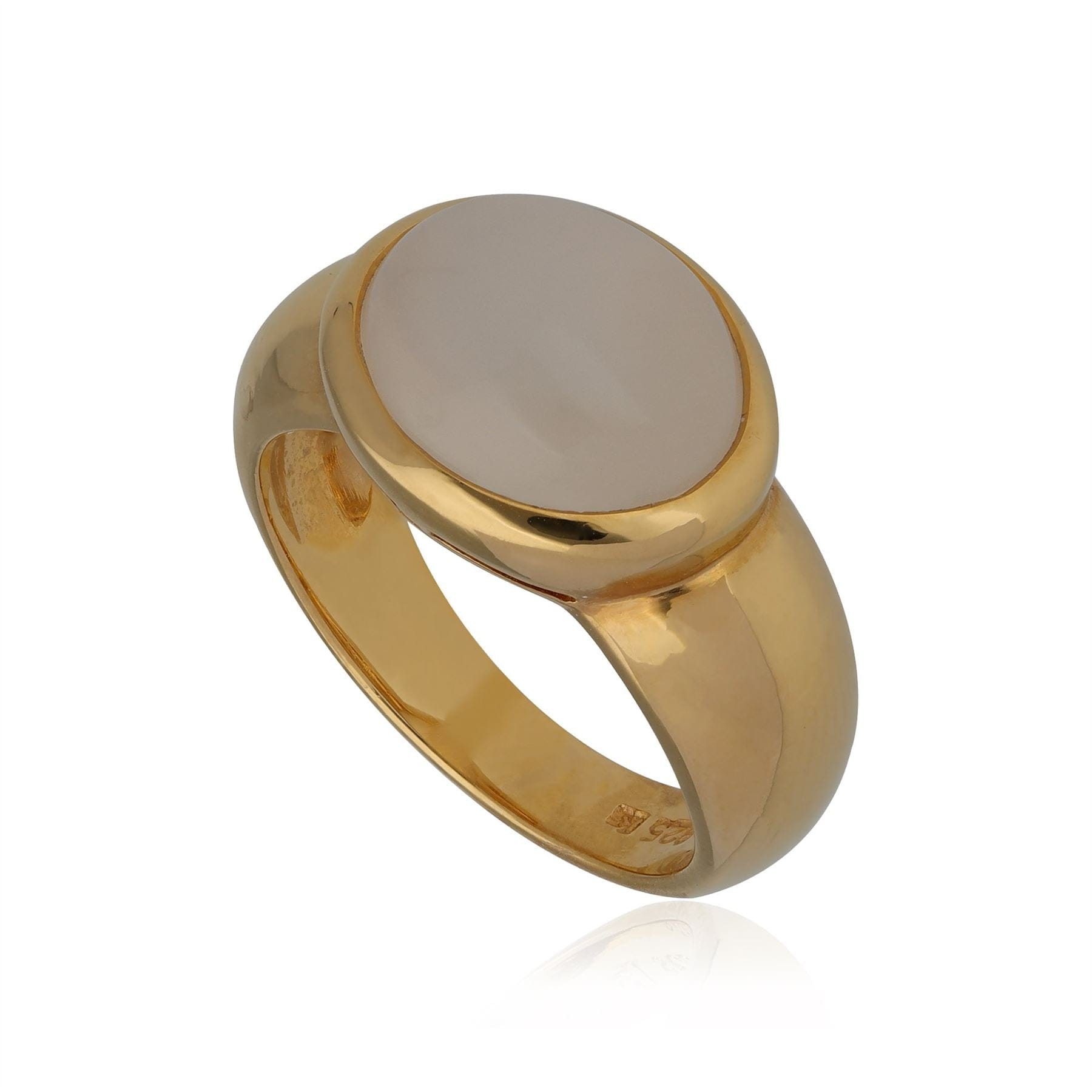 Kosmos Moonstone Cocktail Ring in Gold Plated Sterling Silver - Gemondo