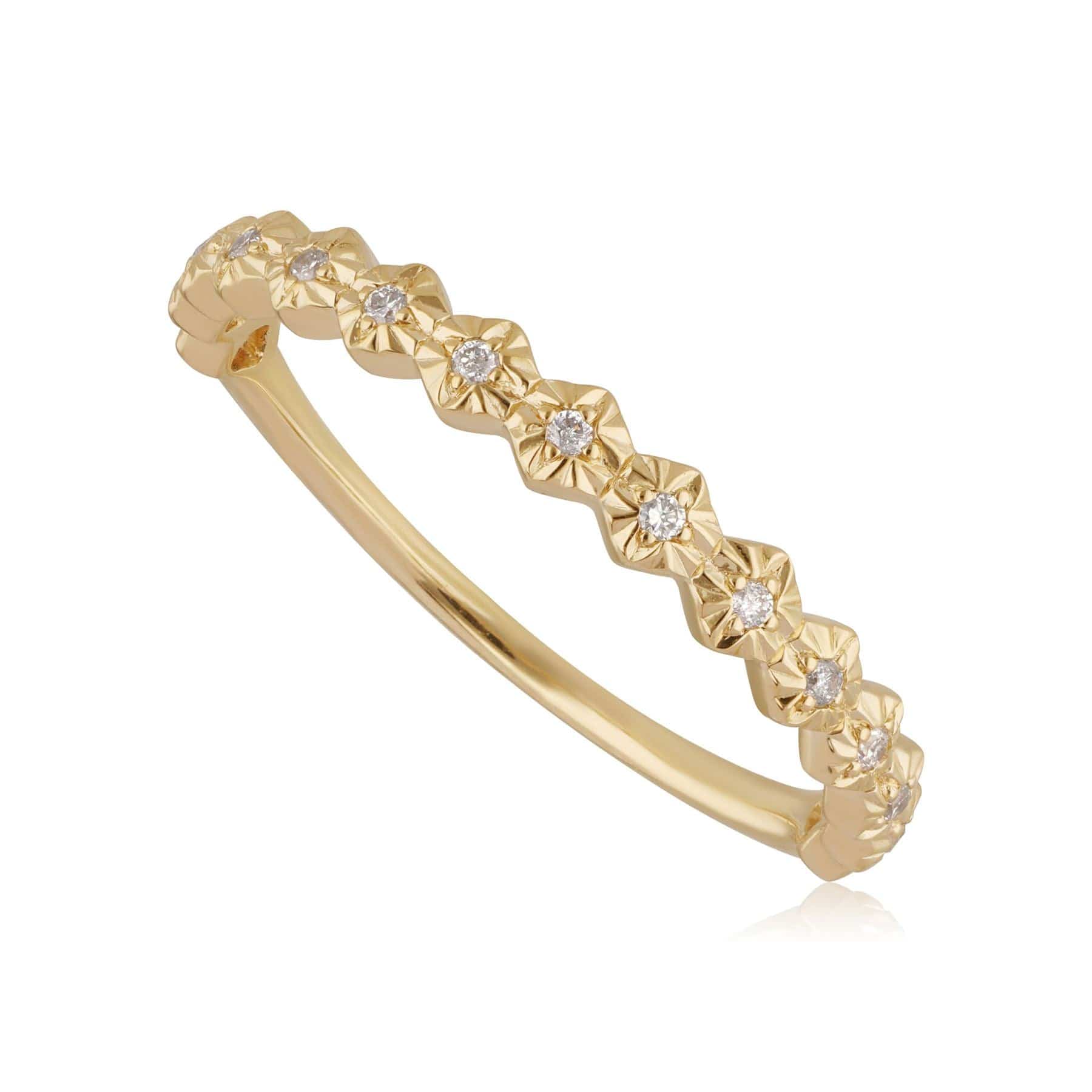 149R27520118 18ct Yellow Gold 0.075ct Diamond Band Ring 1