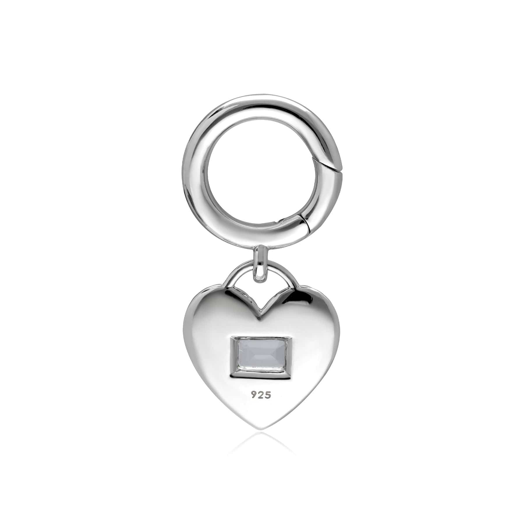Queen of Paws White Topaz Small Silver Pet Tag In Sterling Silver - Gemondo