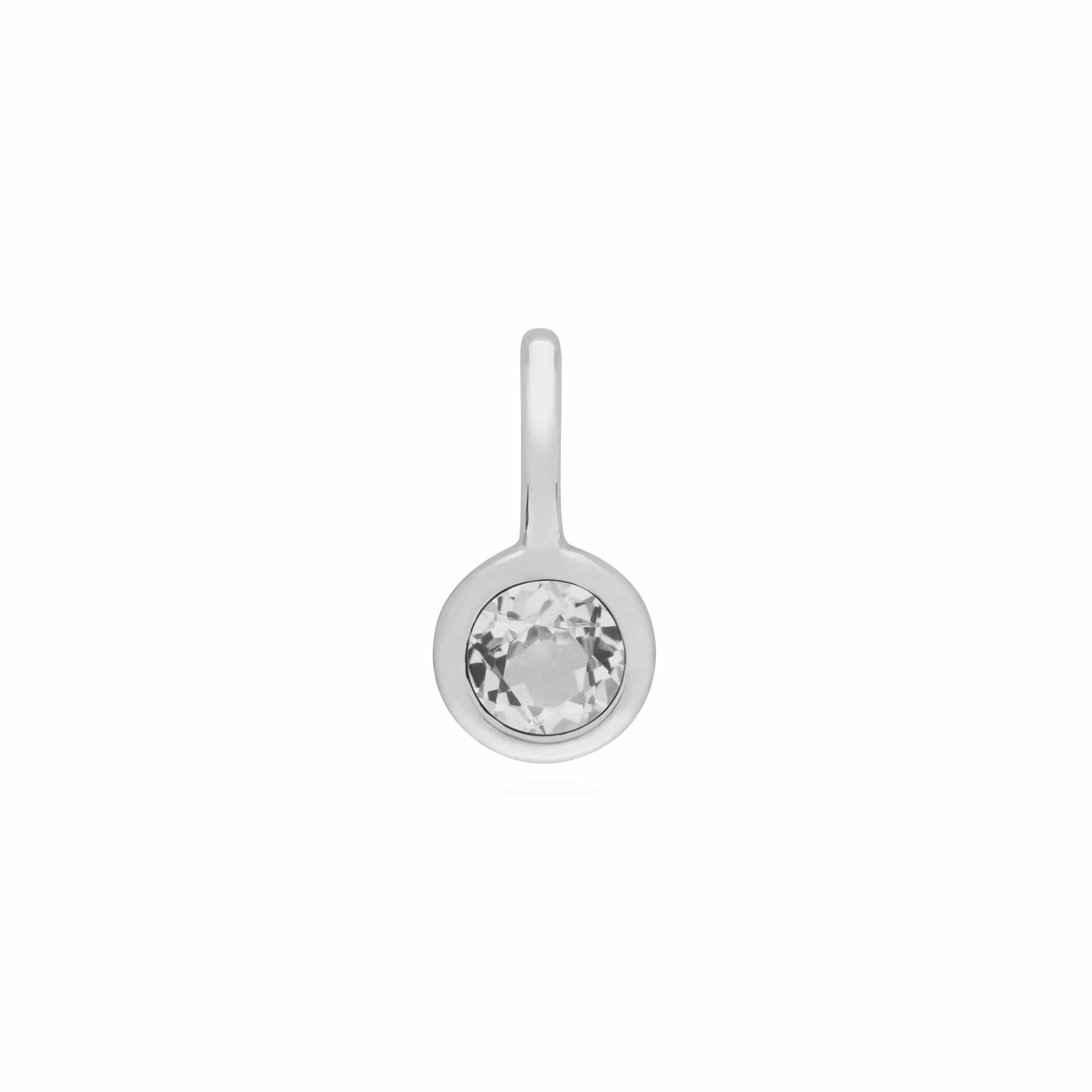 270P027608925 Gemondo Sterling Silver Single Stone Clear Topaz Charm 1