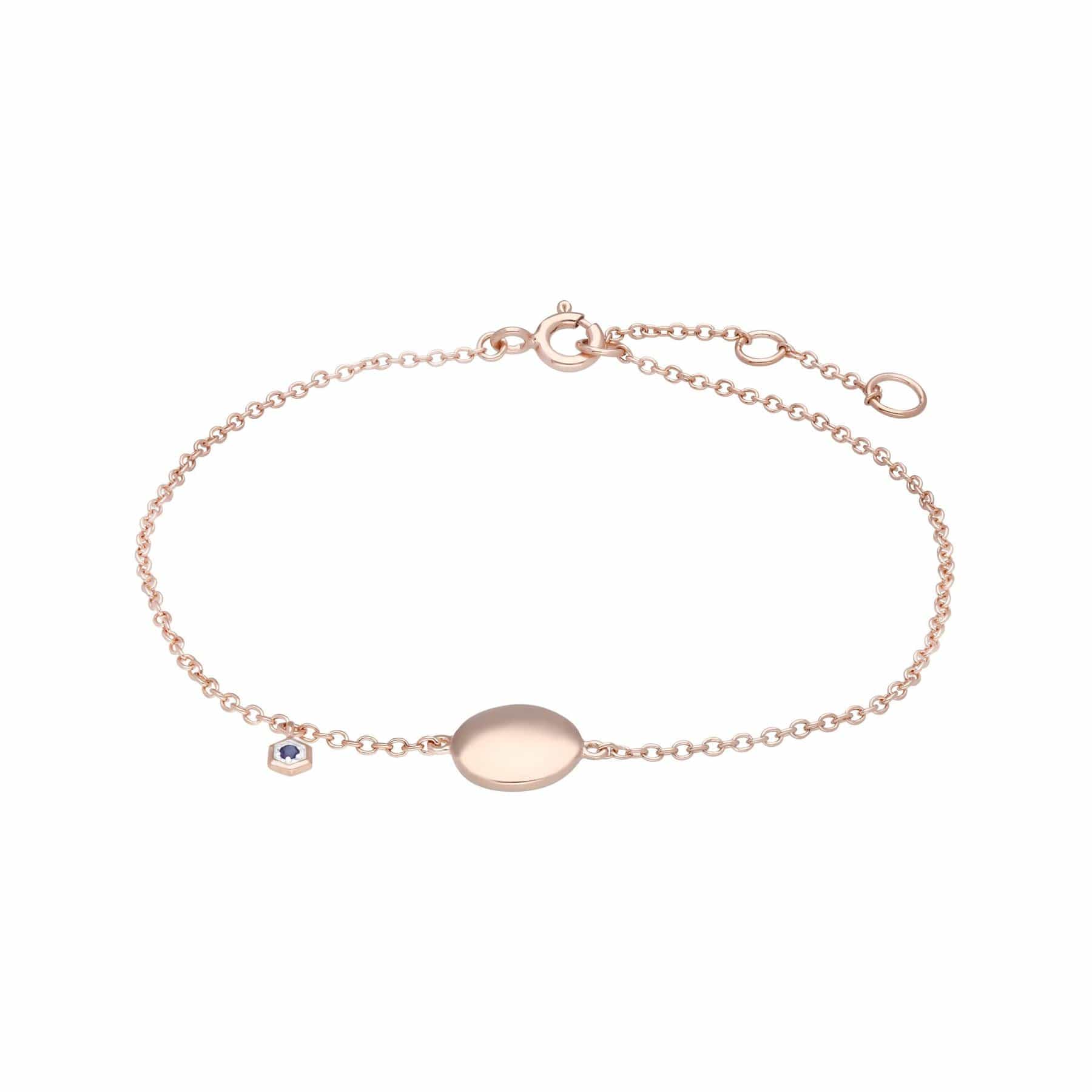 270L011603925 Sapphire Engravable Bracelet in Rose Gold Plated Sterling Silver 1