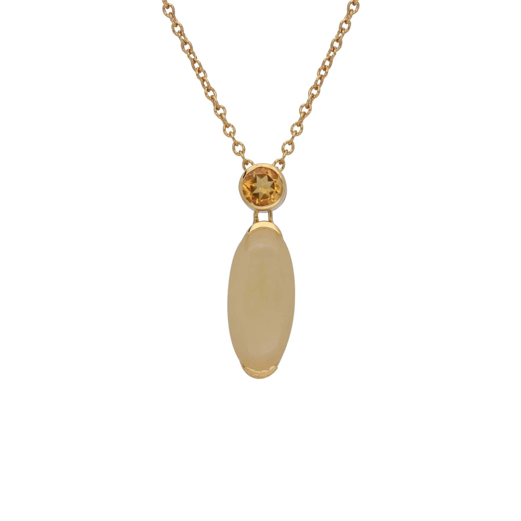 T1054N90W050 Kosmos Oval Citrine & Opal Necklace in Gold Plated Sterling Silver 1