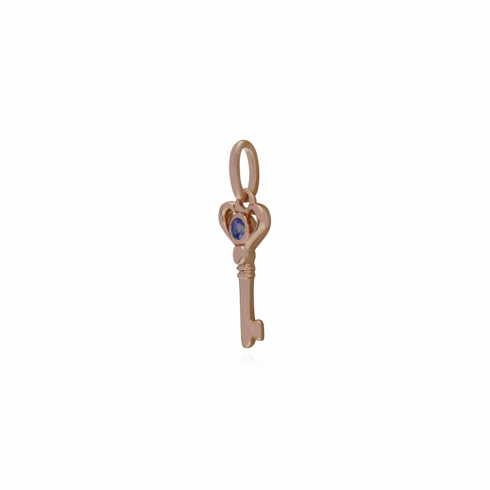 270P026308925 Gemondo Rose Gold Plated Sterling Silver Tanzanite Small Key Charm 2