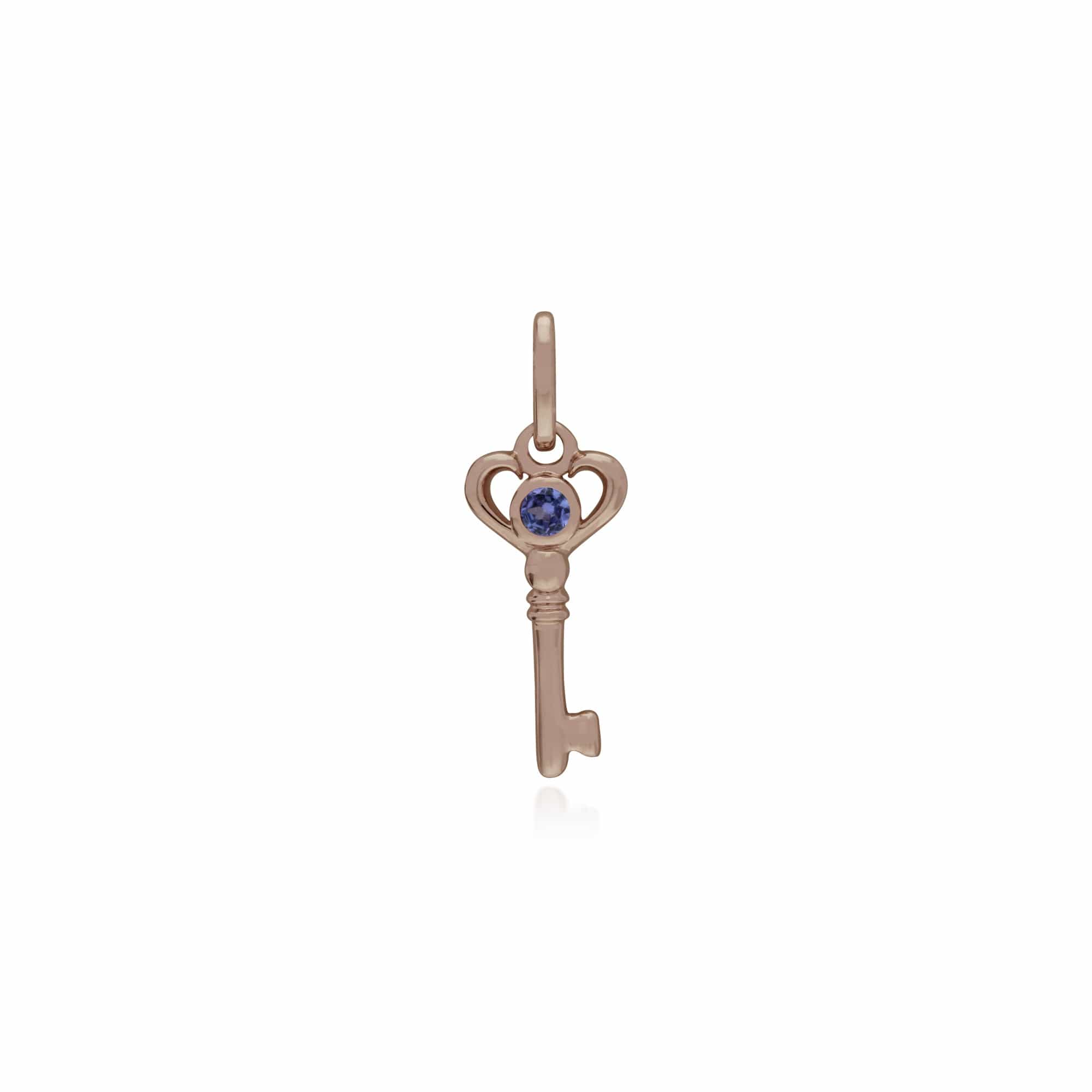 270P026308925 Gemondo Rose Gold Plated Sterling Silver Tanzanite Small Key Charm 1